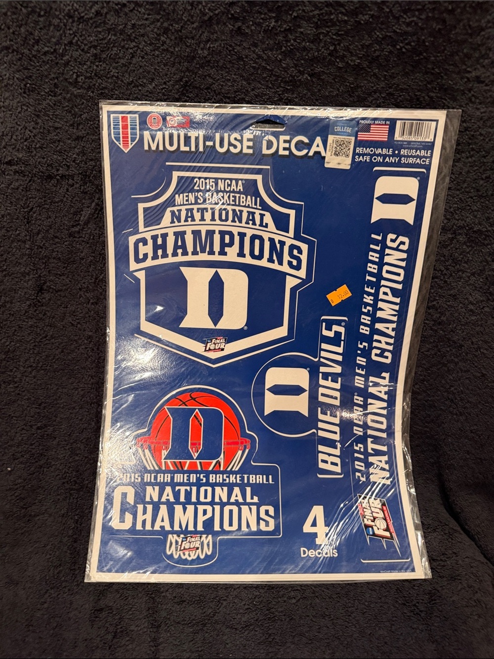 NCAA Duke Blue Devils National Champions Decal Sheet - Blue & White